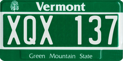 VT license plate XQX137