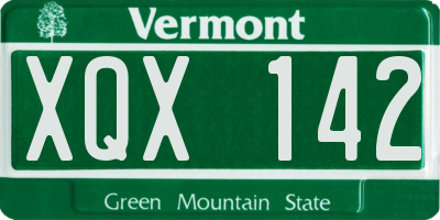 VT license plate XQX142