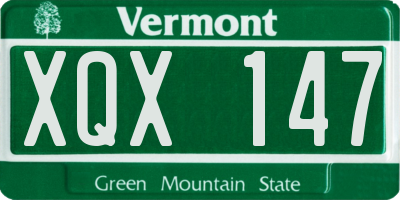 VT license plate XQX147