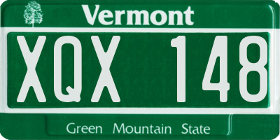 VT license plate XQX148