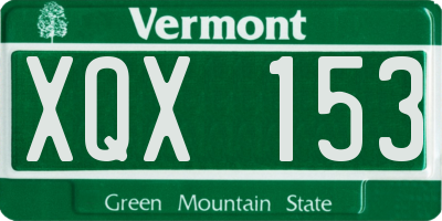 VT license plate XQX153