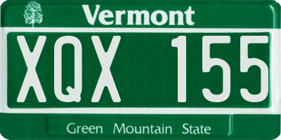 VT license plate XQX155
