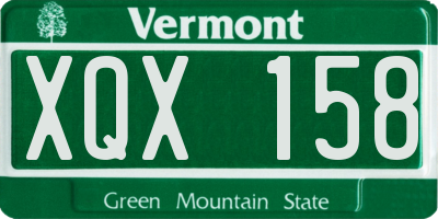 VT license plate XQX158