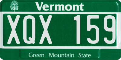 VT license plate XQX159