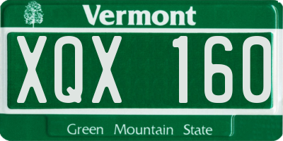 VT license plate XQX160