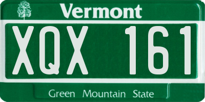 VT license plate XQX161