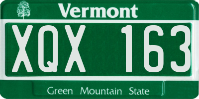 VT license plate XQX163