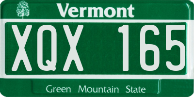 VT license plate XQX165