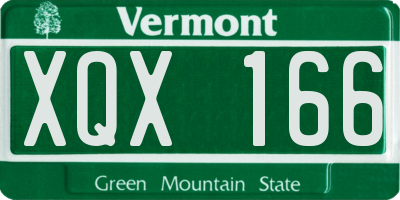 VT license plate XQX166