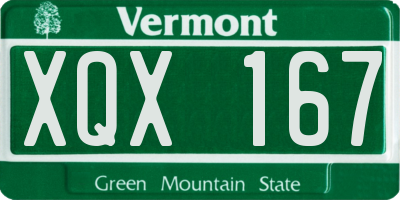 VT license plate XQX167