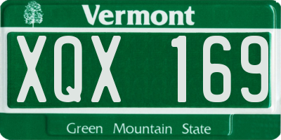 VT license plate XQX169