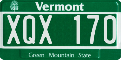 VT license plate XQX170