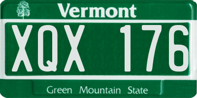 VT license plate XQX176