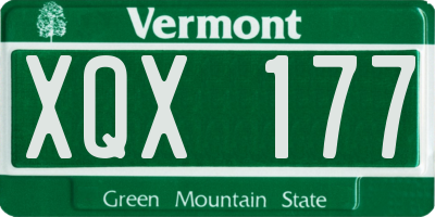 VT license plate XQX177