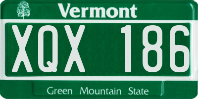 VT license plate XQX186
