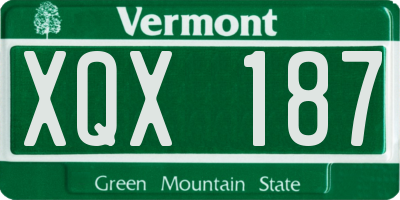 VT license plate XQX187