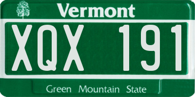 VT license plate XQX191