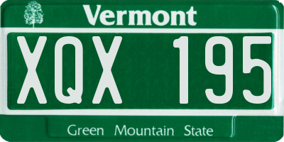 VT license plate XQX195