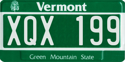 VT license plate XQX199