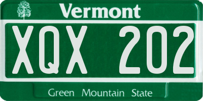 VT license plate XQX202