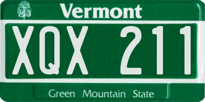 VT license plate XQX211