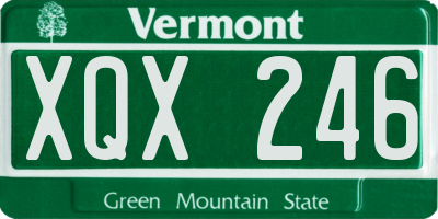 VT license plate XQX246