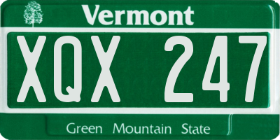VT license plate XQX247