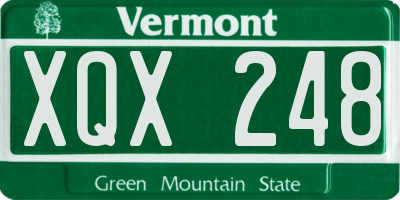 VT license plate XQX248