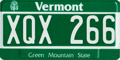 VT license plate XQX266