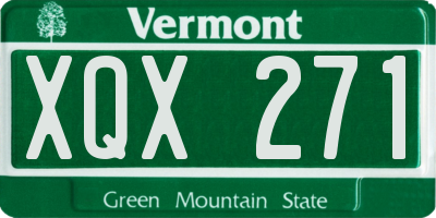 VT license plate XQX271