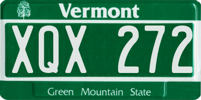 VT license plate XQX272