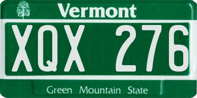 VT license plate XQX276