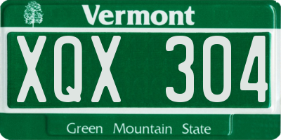 VT license plate XQX304