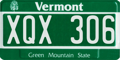 VT license plate XQX306