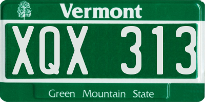 VT license plate XQX313