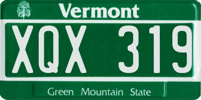 VT license plate XQX319
