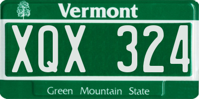 VT license plate XQX324
