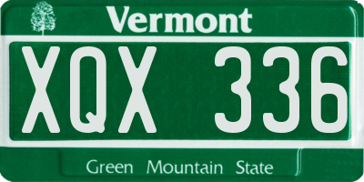 VT license plate XQX336
