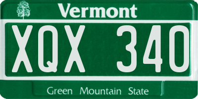 VT license plate XQX340