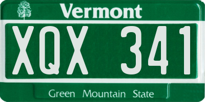 VT license plate XQX341