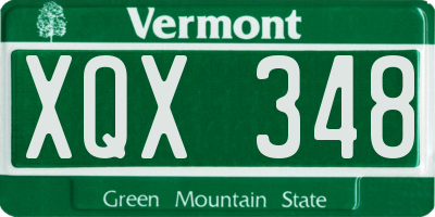 VT license plate XQX348