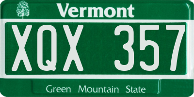 VT license plate XQX357