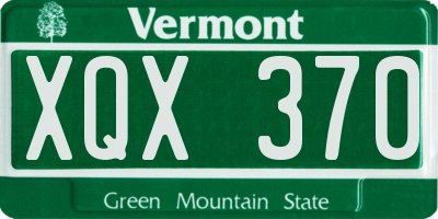 VT license plate XQX370