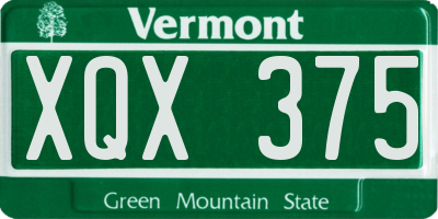 VT license plate XQX375