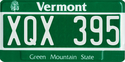 VT license plate XQX395