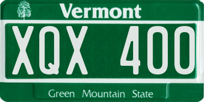 VT license plate XQX400
