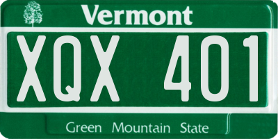 VT license plate XQX401