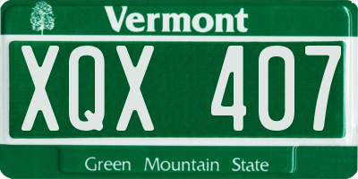 VT license plate XQX407