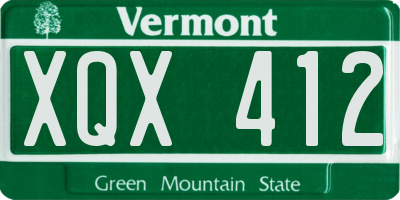 VT license plate XQX412