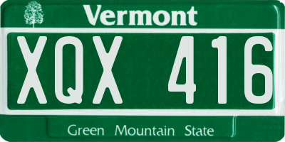 VT license plate XQX416